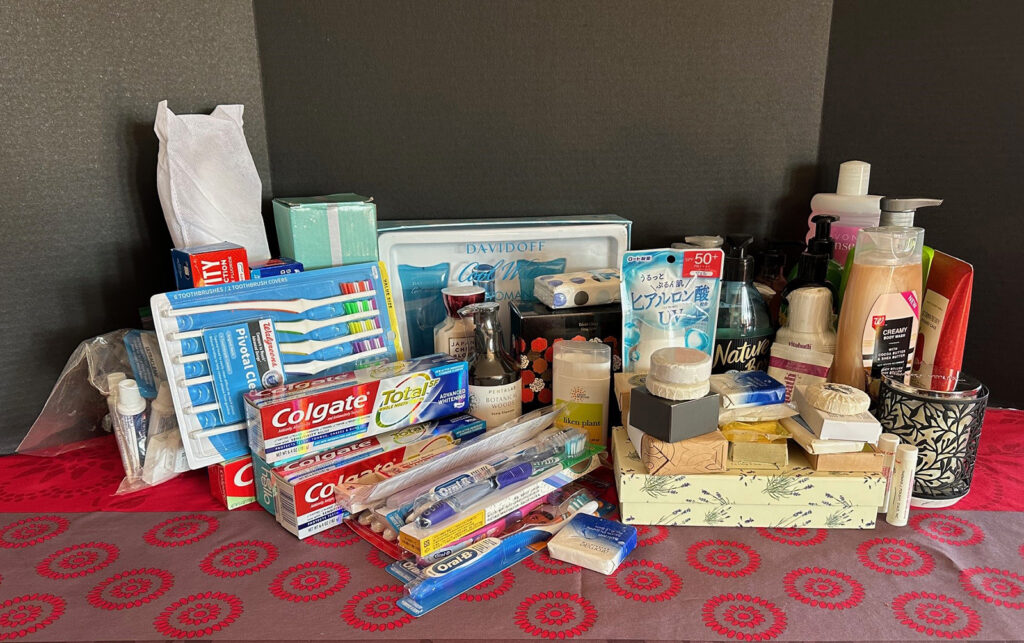 donated hygiene supplies
