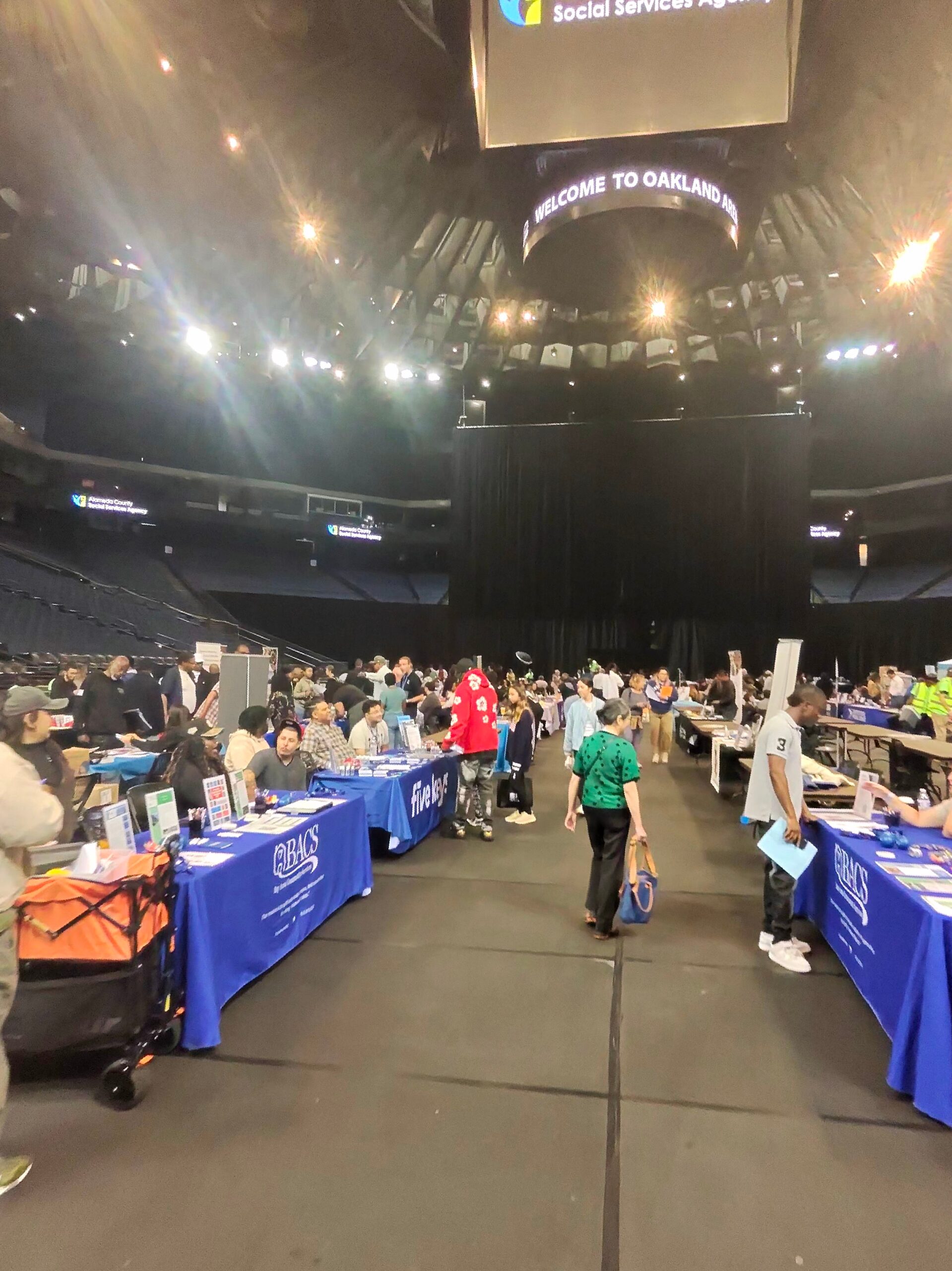 a row of booths